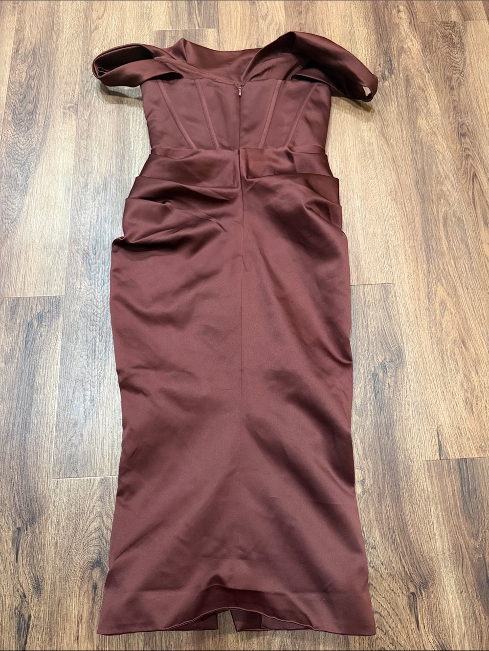 House Of Cb Rhoda Raisin Off The Shoulder Dress - Picture 7 of 7